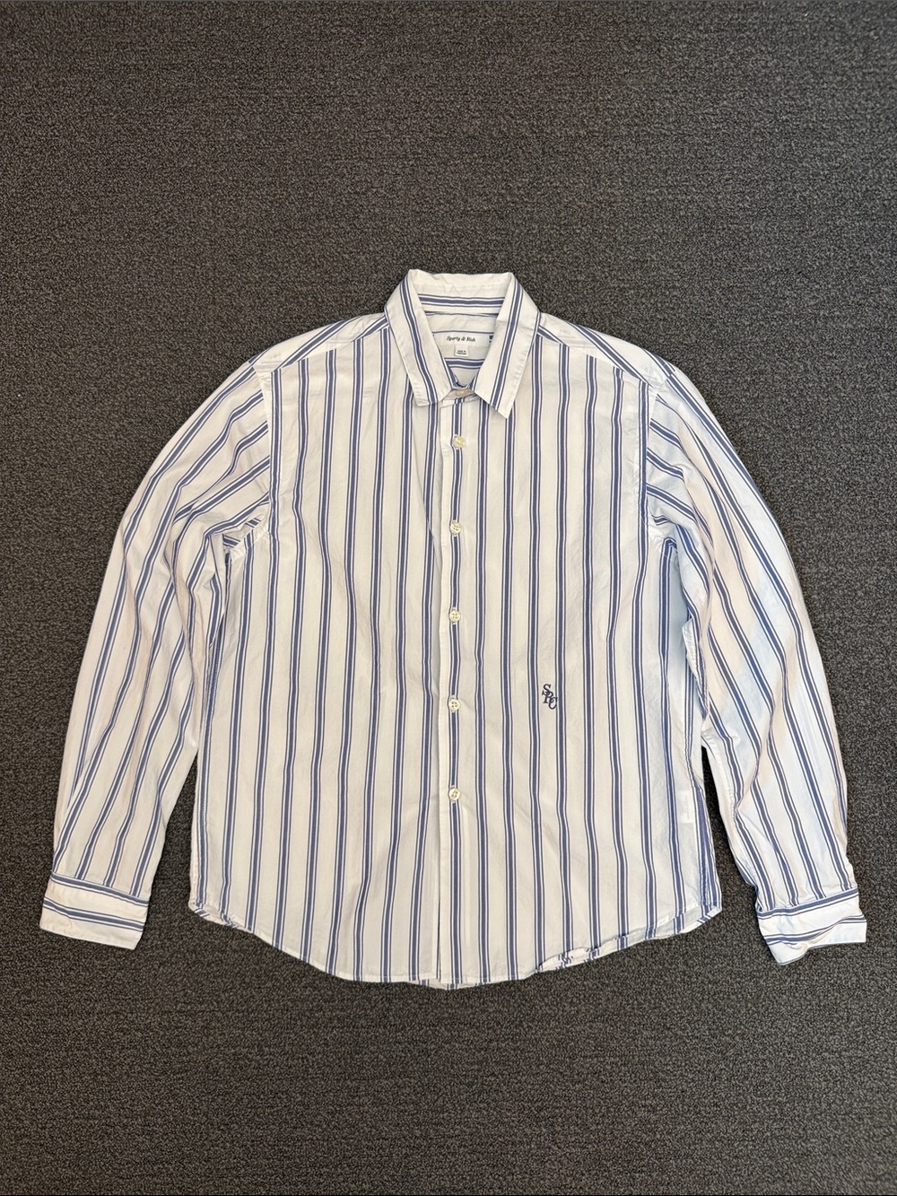 Sporty & Rich SRC Shirt in Blue Striped